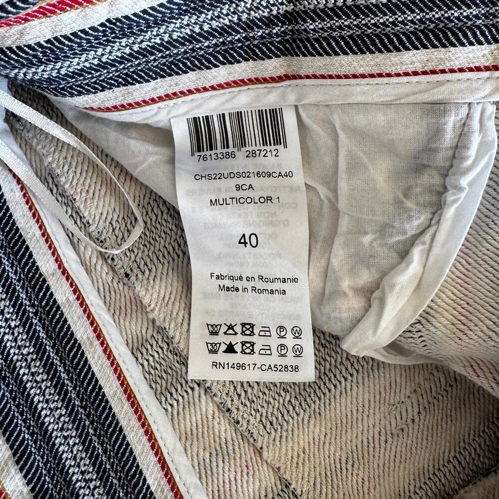 See By Chloe Jacquard Stripe Cotton Denim Shorts EU 40 Boho Retro Festival Indie - Picture 5 of 16